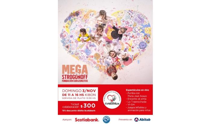 Mega Strogonoff solidario a beneficio de la Fundación Corazoncitos en la explanada de Kibón.