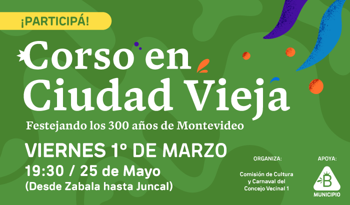 El viernes 1° de marzo habrá un corso barrial por la calle 25 de mayo, desde Zabala hasta Juncal.