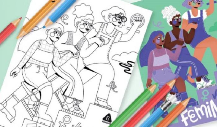 Las infancias ya tienen su poster para descargar, imprimir y colorear a favor de la igualdad de género.