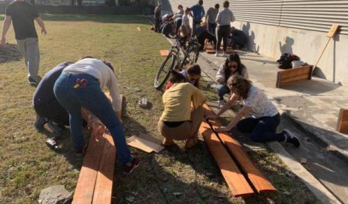 Se concretó la construcción de la huerta comunitaria de la Facultad de Ingeniería de la Universidad de la República. 