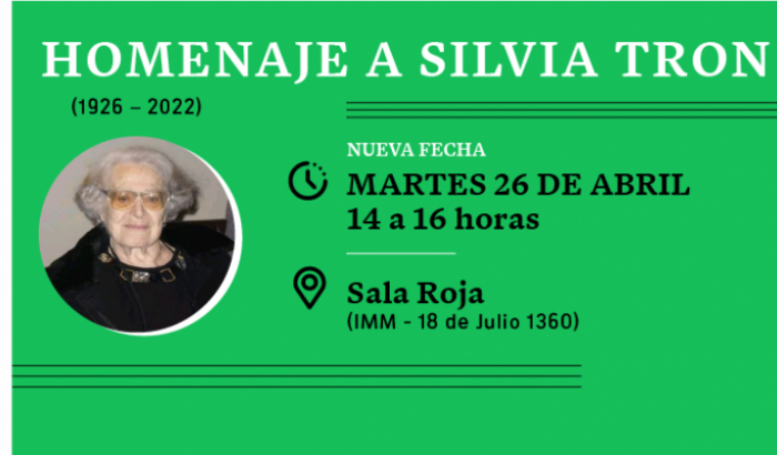 Nueva fecha: homenaje a Silvia Tron (1926 – 2022)