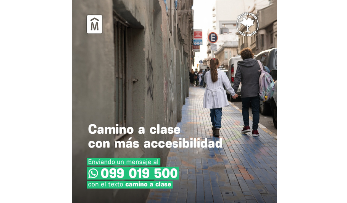 Comenzaron las obras de caminos peatonales seguros y accesibles en las cercanías de las escuelas y jardines de infantes públicos de Montevideo y está en funcionamiento un mecanismo de participación ciudadana a través de WhatsApp. 