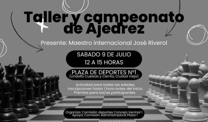 El 8 y 9 de julio se realizarán dos torneos de ajedrez en el Municipio B, organizados por la Comisión de Deporte del Concejo Vecinal 1.