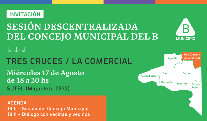 Concejo Municipal del B sesionará en Tres Cruces/La Comercial 